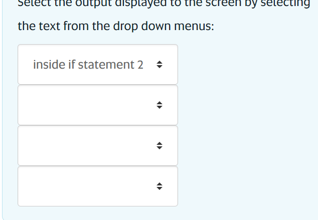 these are the options:Inside if statement 1Inside if | Chegg.com