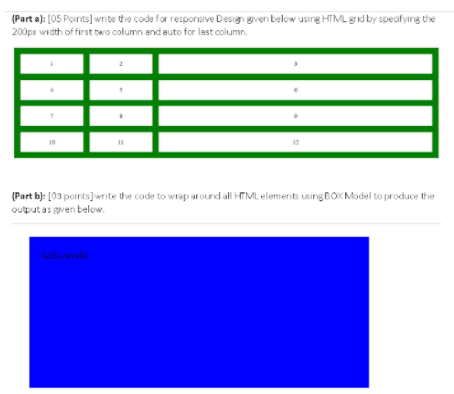 Solved (Parta): [0S Points] write the code for responsive | Chegg.com