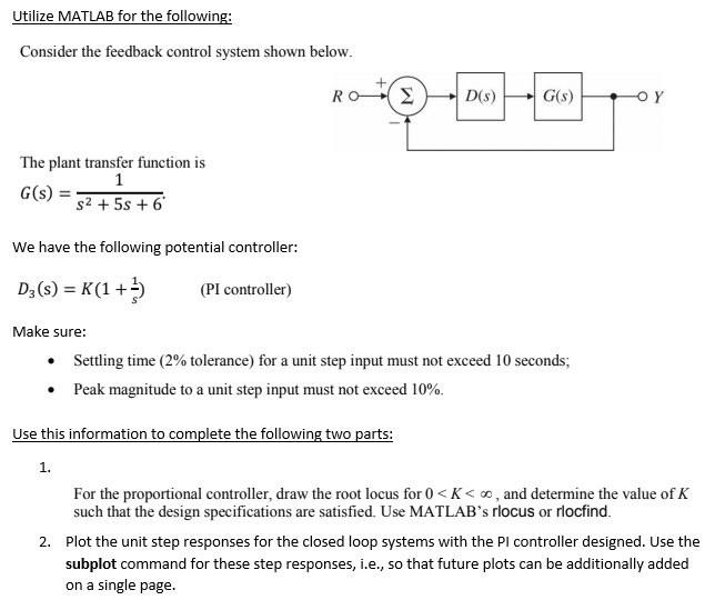 Solved Utilize MATLAB for the following: Consider the | Chegg.com