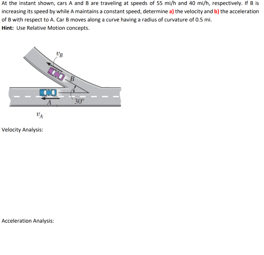 Solved At The Instant Shown, Cars A And B Are Traveling At | Chegg.com