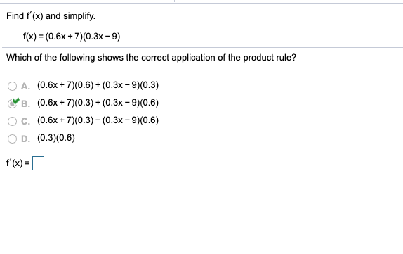 Solved Find F X And Simplify F X 0 6x 7 0 3x 9