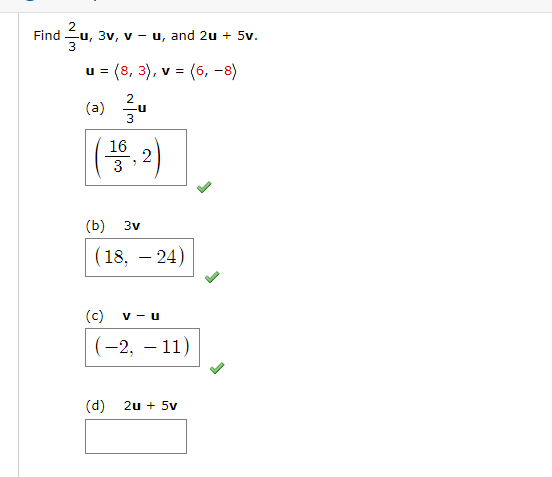 Solved Findu 3v V U And 2u 5v U 8 3 V 6 8 Chegg Com