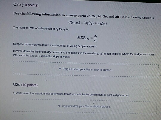 Q2b (10 Points) Use The Following Information To | Chegg.com