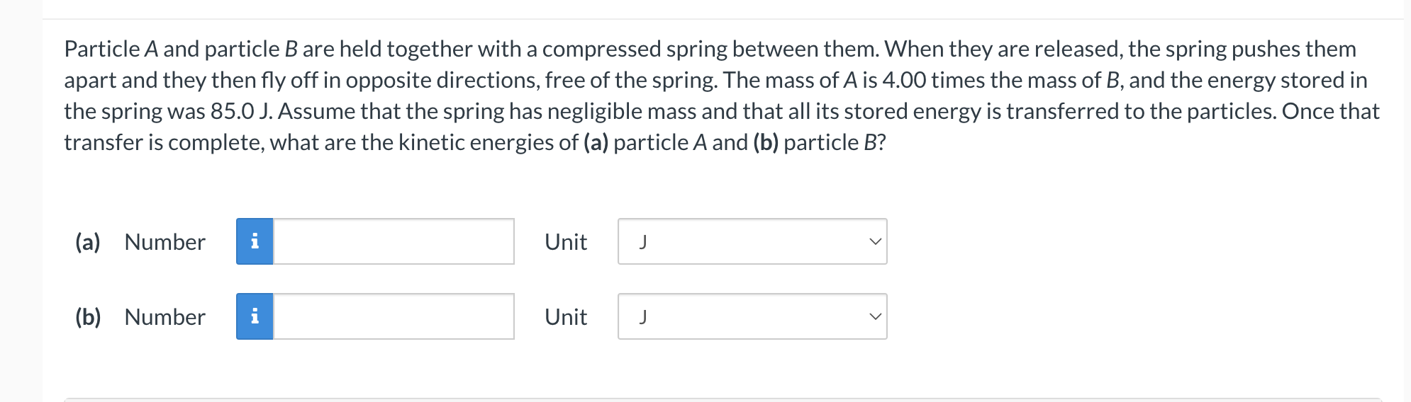 Solved Particle A And Particle B Are Held Together With A | Chegg.com