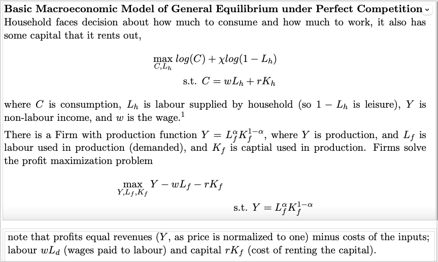Basic Macroeconomic Model of General Equilibrium | Chegg.com