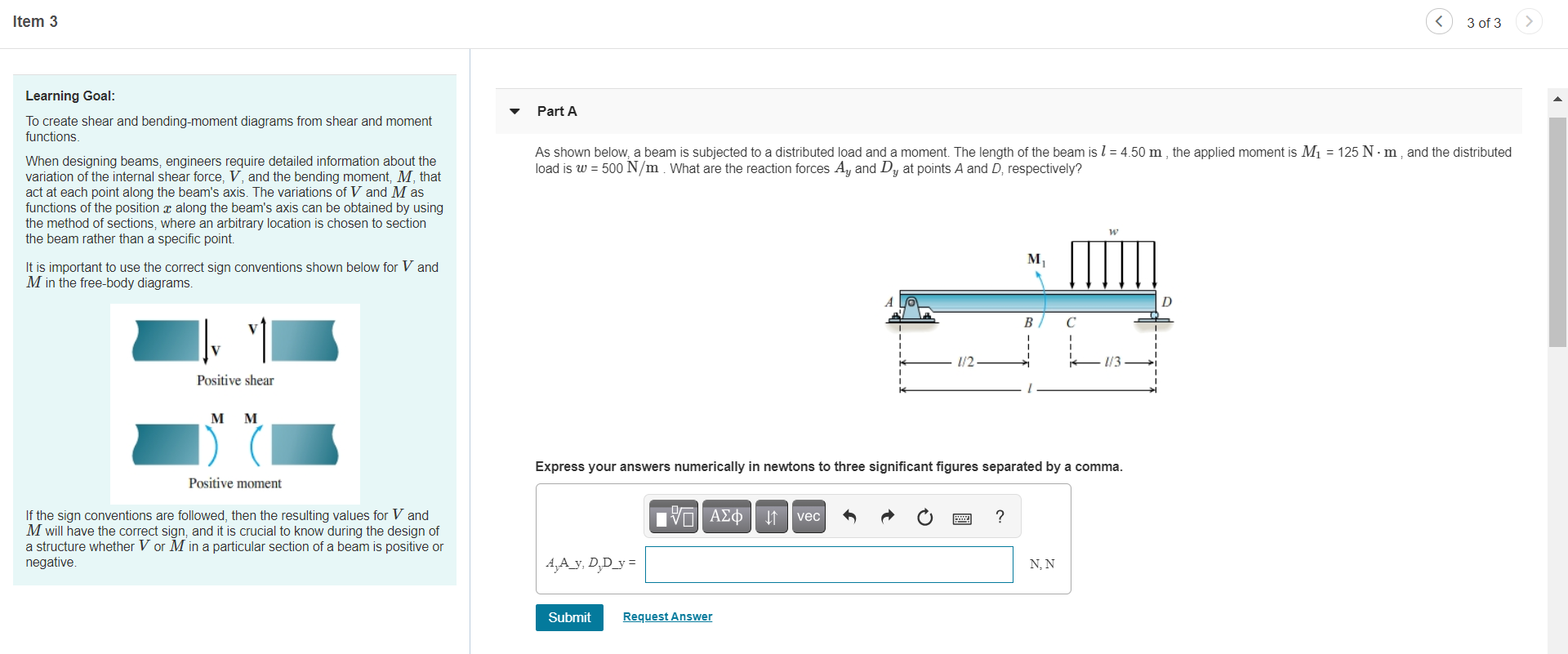 Solved Part A Determine the shear as a function of | Chegg.com