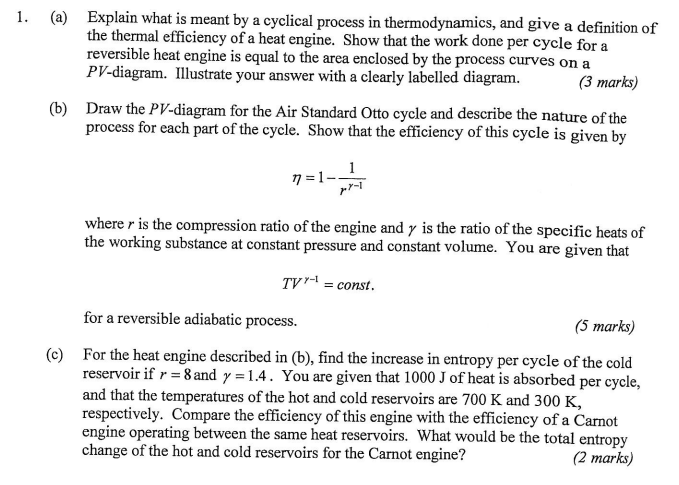 Solved 1. (a) Explain what is meant by a cyclical process in | Chegg.com