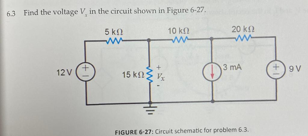Solved 6.3 Find the voltage V in the circuit shown in Figure | Chegg.com