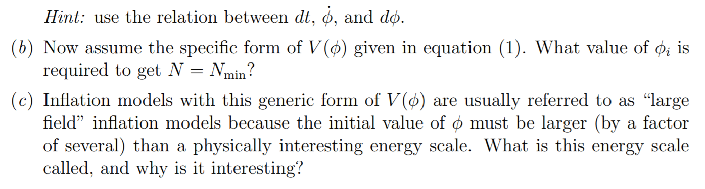 2 Initial Conditions For Inflation 15 Points Chegg Com