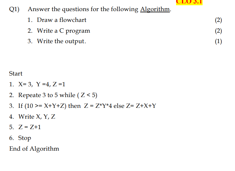 Q1) Answer The Questions For The Following Algorithm. | Chegg.com