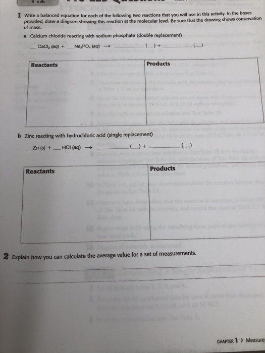Solved 1 Write a balanced equation for each of the following | Chegg.com