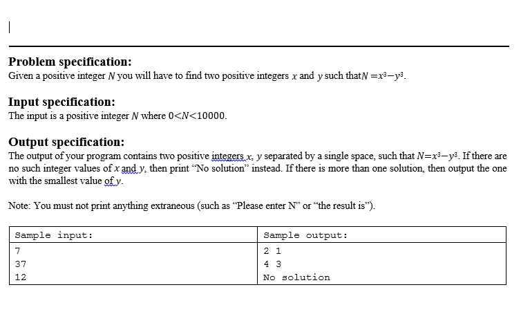 Solved | Problem specification: Given a positive integer N | Chegg.com