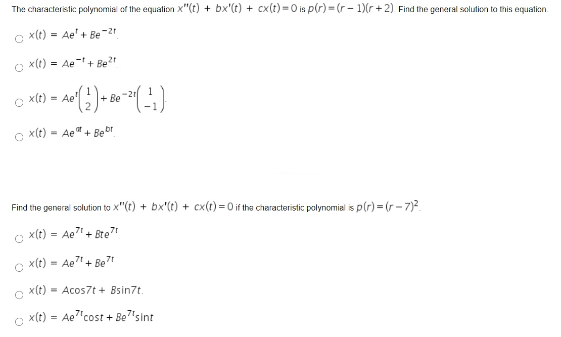 Solved The Characteristic Polynomial Of The Equation T Chegg Com
