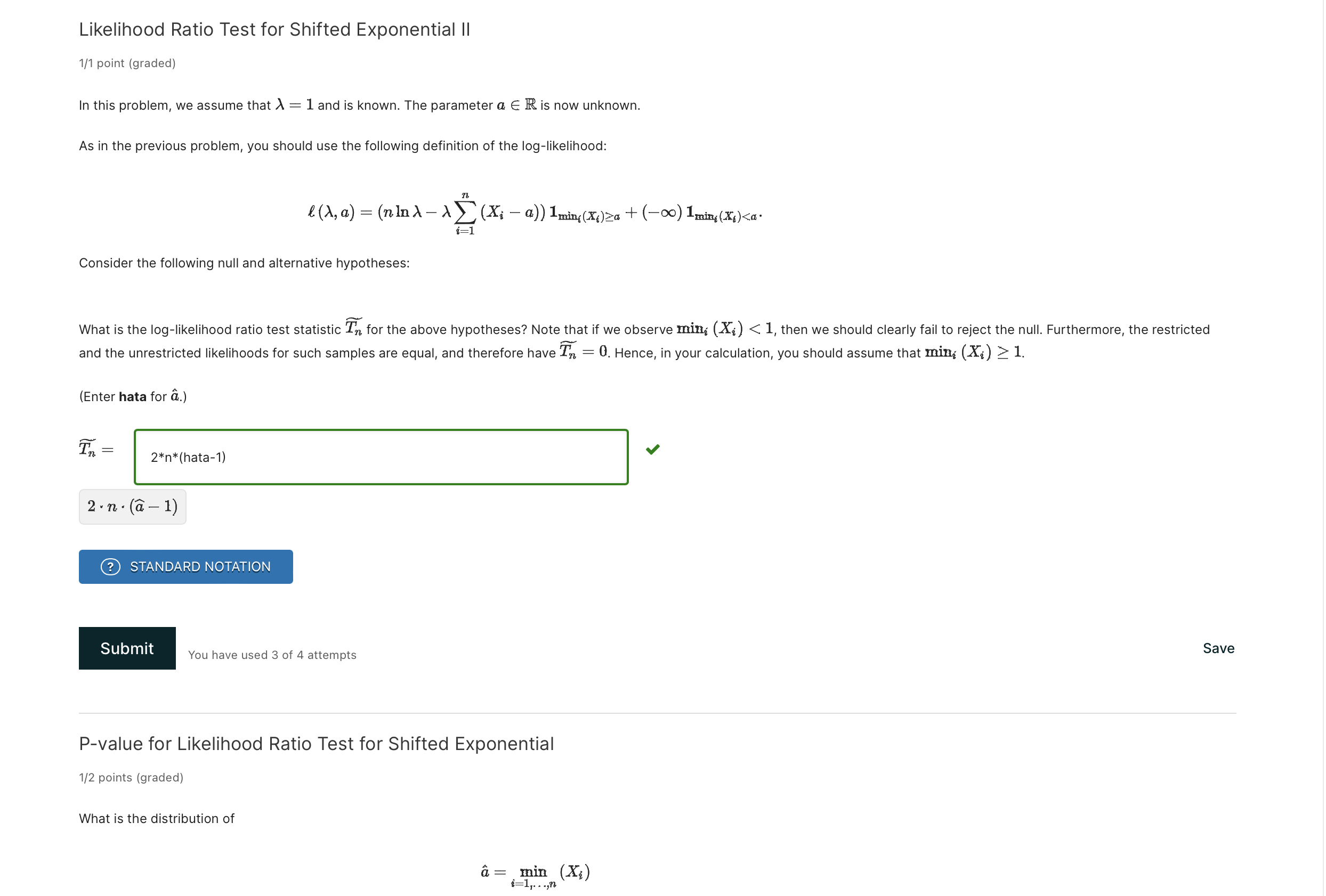 solved-likelihood-ratio-test-for-shifted-exponential-ii-1-1-chegg