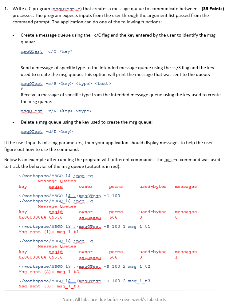 1. Write a C program (nsaOestethat creates a message | Chegg.com