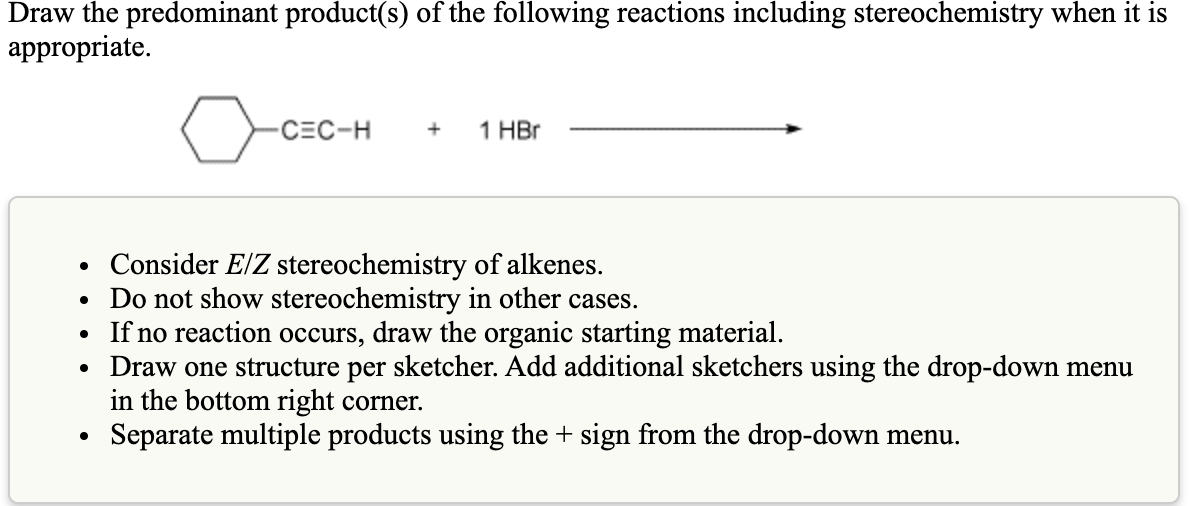 Solved Draw the major product(s) of the following reactions