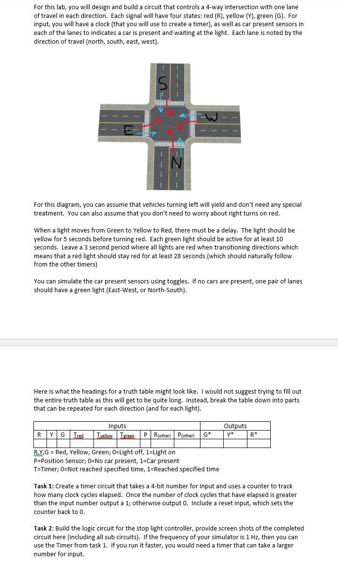 Solved Build the logic circuit for the 4 way stop