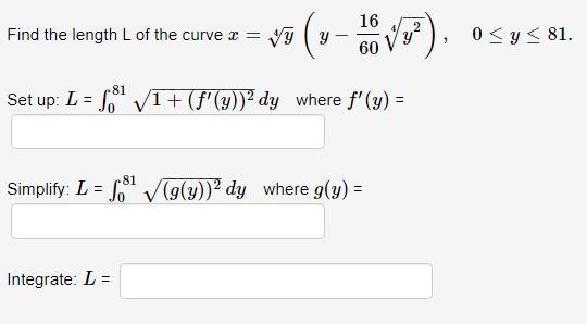 Solved Find the length L of the curve | Chegg.com