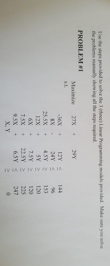 Solved Use The Steps Provided To Solve The 3 (three) Linear | Chegg.com