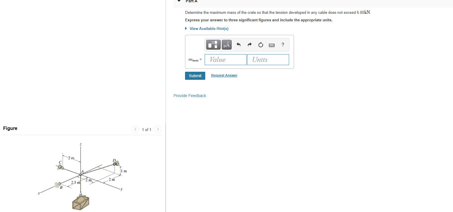 Solved Determine the maximum mass of the crate so that the | Chegg.com