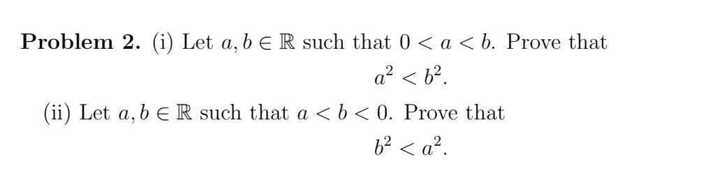 Solved Problem 2. (i) Let A, B є R Such That 0 A B. Prove | Chegg.com