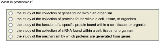 Solved What Is Proteomics? O O O O The Study Of The | Chegg.com