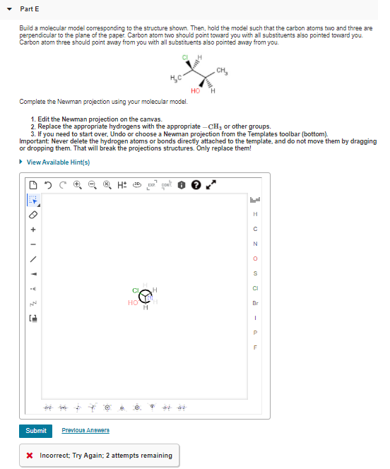 Solved Build a molecular model corresponding to the | Chegg.com