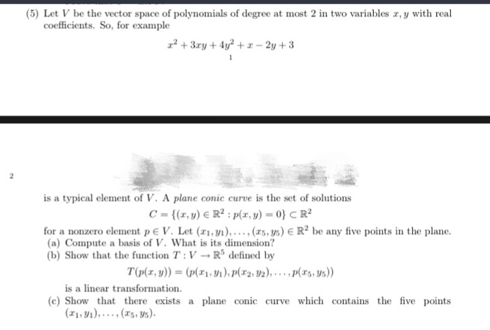 Solved (5) Let V be the vector space of polynomials of | Chegg.com