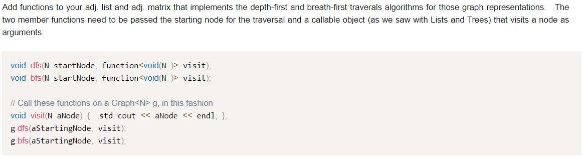 Solved In C++. For graph adjacency list and a graph | Chegg.com image.