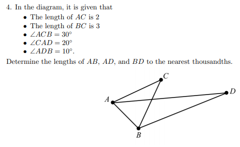 Solved In the diagram, it is given that • The length of AC | Chegg.com