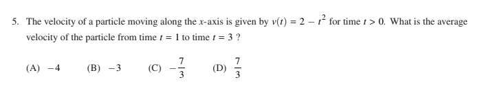 Solved 5. The velocity of a particle moving along the x-axis | Chegg.com