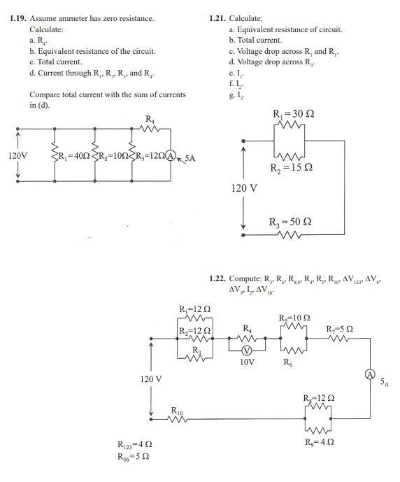 Solved 1.19. Assume ammeter has zero resistance. Calculate