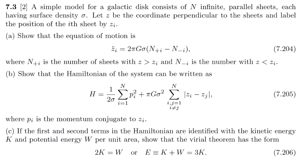 7.3 [2]A simple model for a galactic disk consists of | Chegg.com