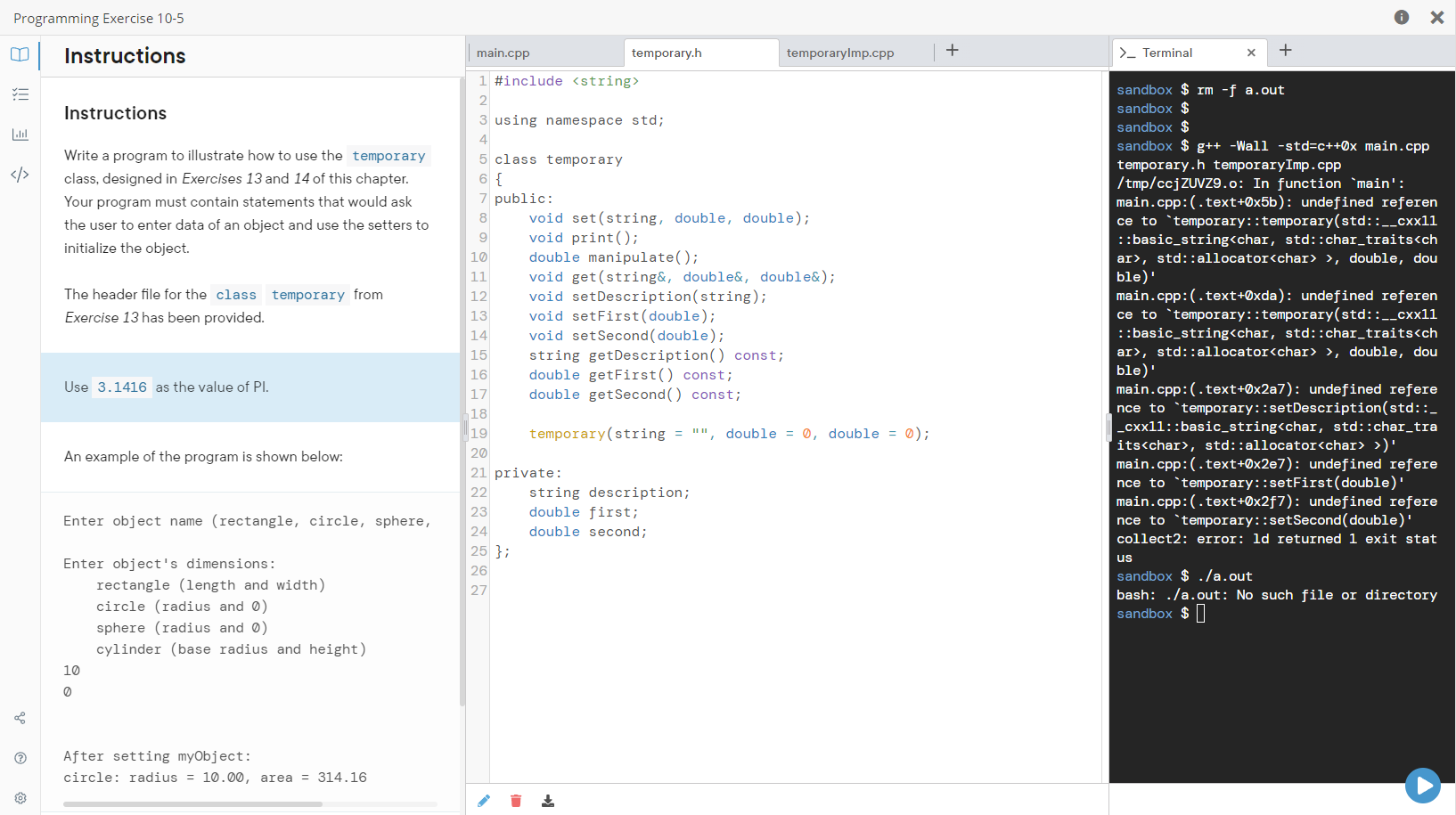 Solved Write a program to illustrate how to use the | Chegg.com