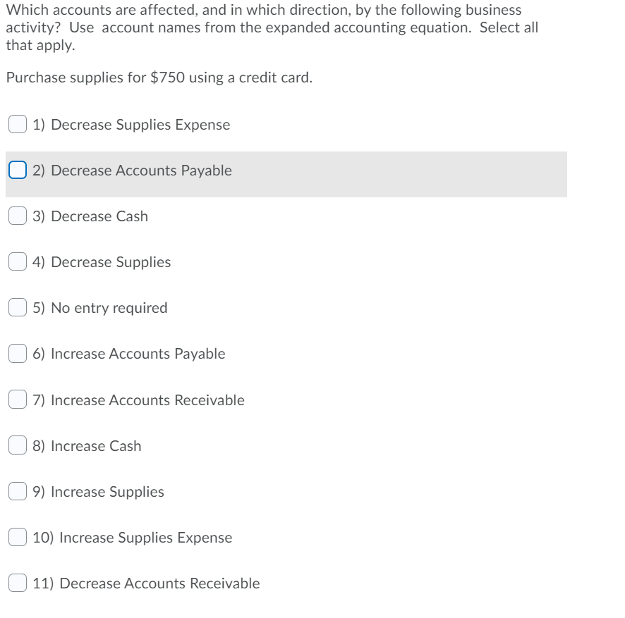 Solved Which accounts are affected, and in which direction, | Chegg.com