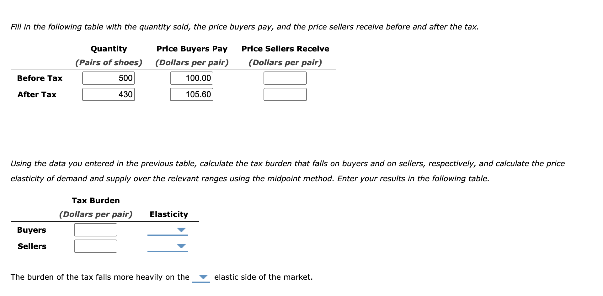 Solved 7. Effect of a tax on buyers and sellers The | Chegg.com
