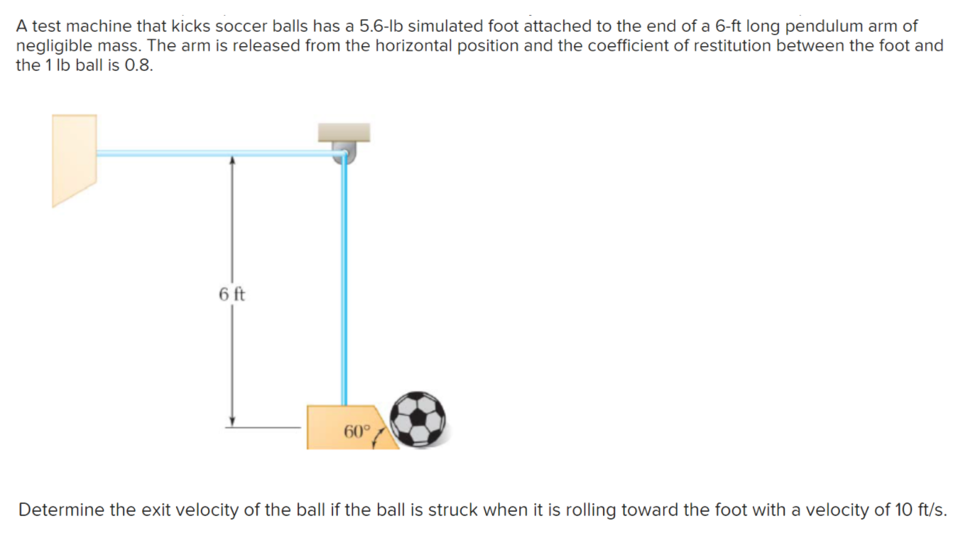 Solved A test machine that kicks soccer balls has a 5.6lb