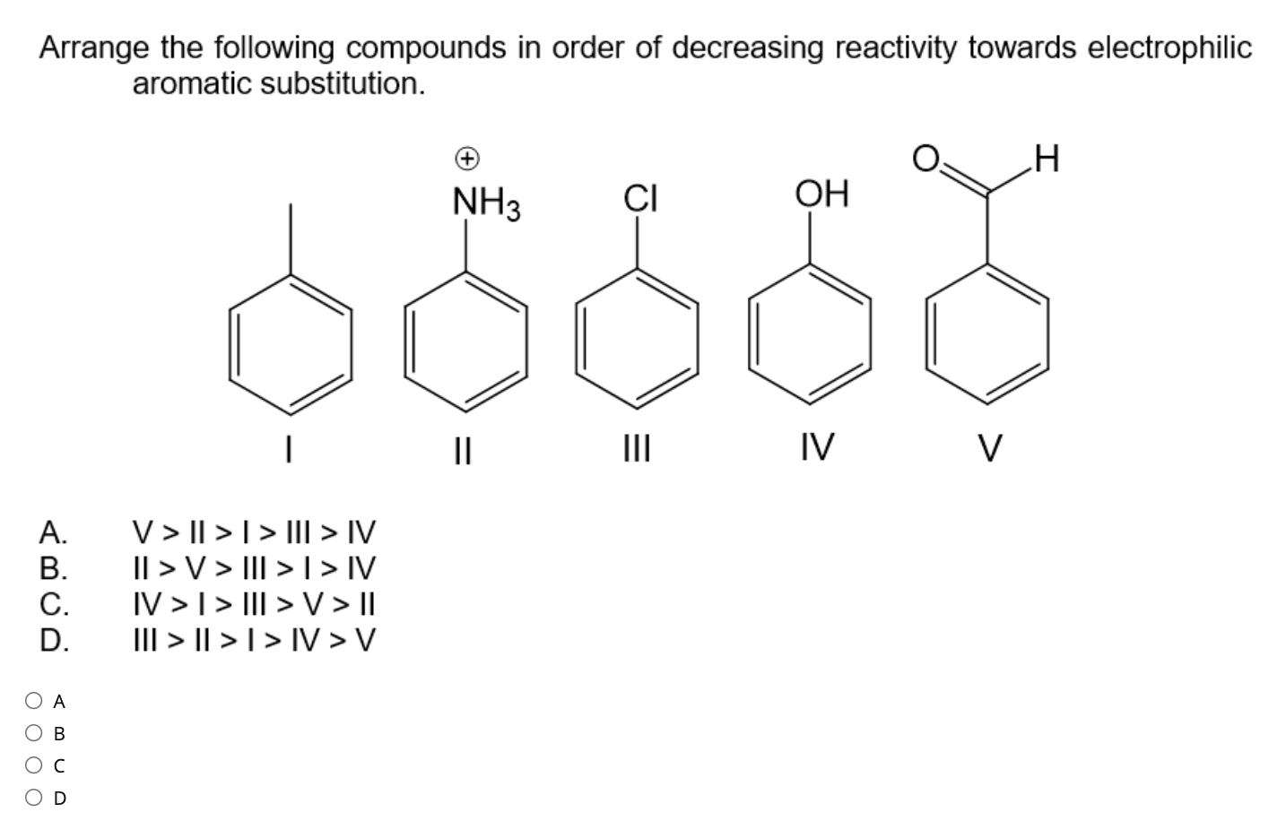 Solved Arrange The Following Compounds In Order Of 7005