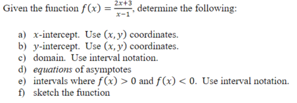 Solved Given the function f(x)=2x+3x-1, ﻿determine the | Chegg.com