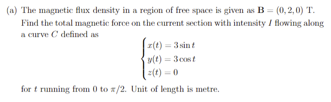 Solved (a) The magnetic flux density in a region of free | Chegg.com