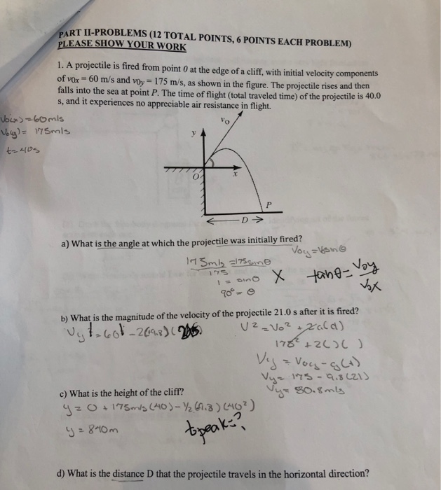 Solved PART II-PROBLEMS (12 TOTAL POINTS, 6 POINTS EACH | Chegg.com