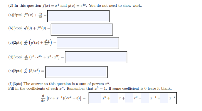 Solved 2 In This Question F X 24 And G 0 Edz You Chegg Com