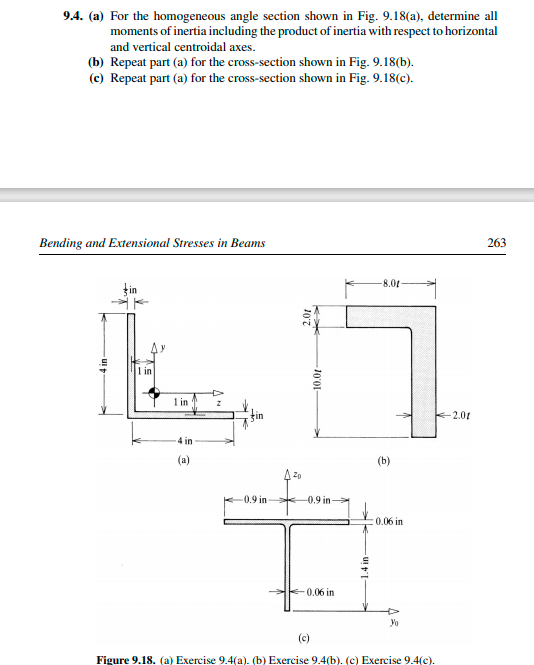 Solved 9.4. (a) For the homogeneous angle section shown in | Chegg.com