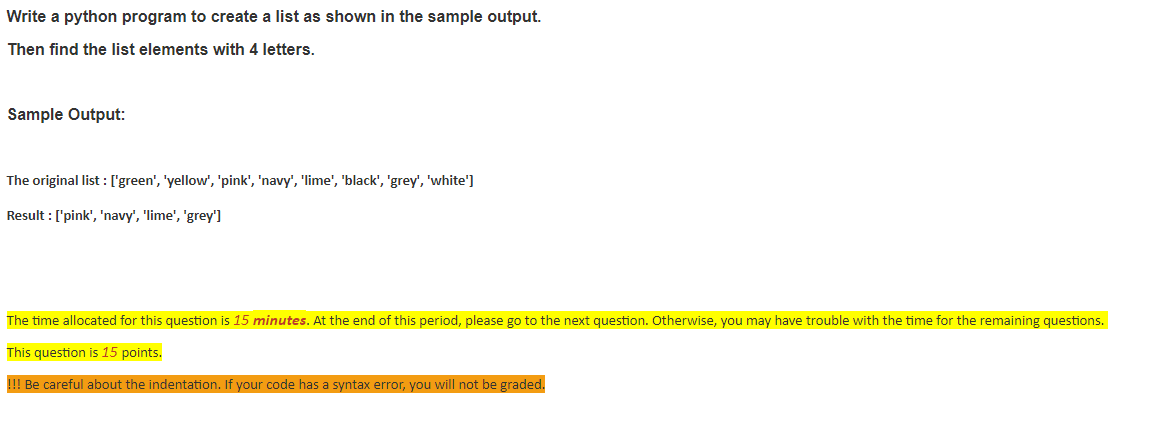 Solved Write a python program to create a list as shown in | Chegg.com