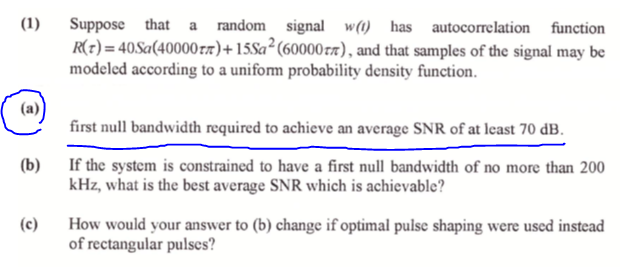 (1) Suppose that a random signal w(1) has | Chegg.com