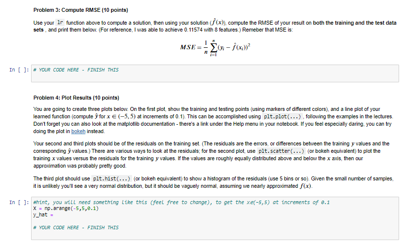 Python Data Science linear regression using a | Chegg.com