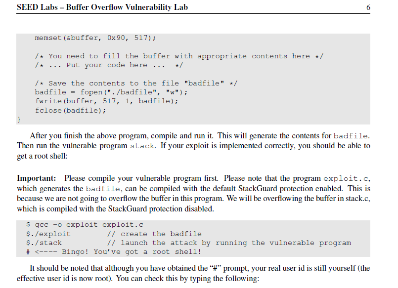 buffer overflow vulnerability lab solution