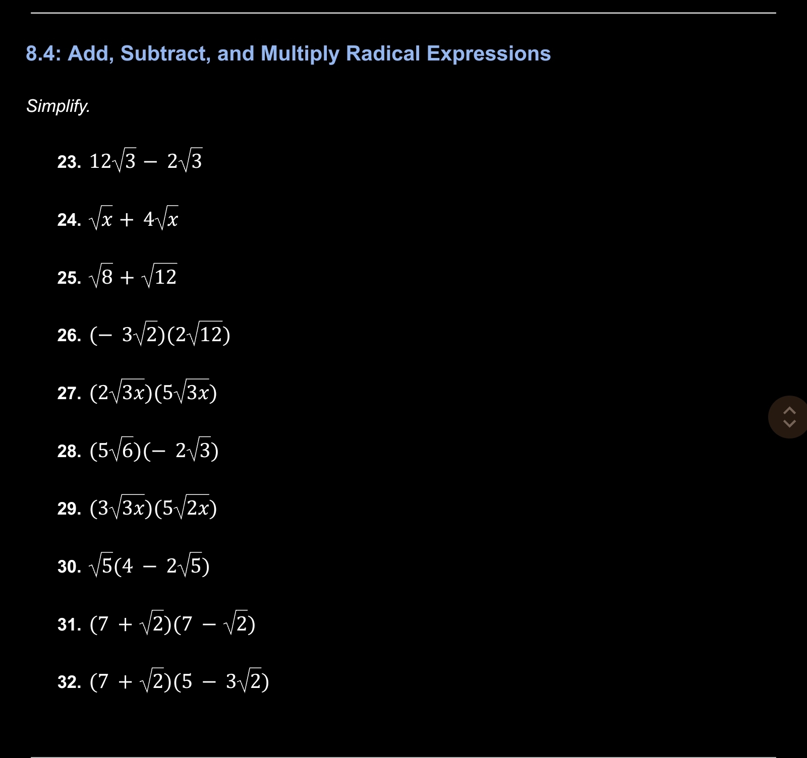 Add Subtract And Multiply Radical Expressions