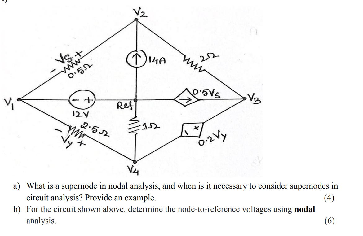 Solved a) What is a supernode in nodal analysis, and when is | Chegg.com