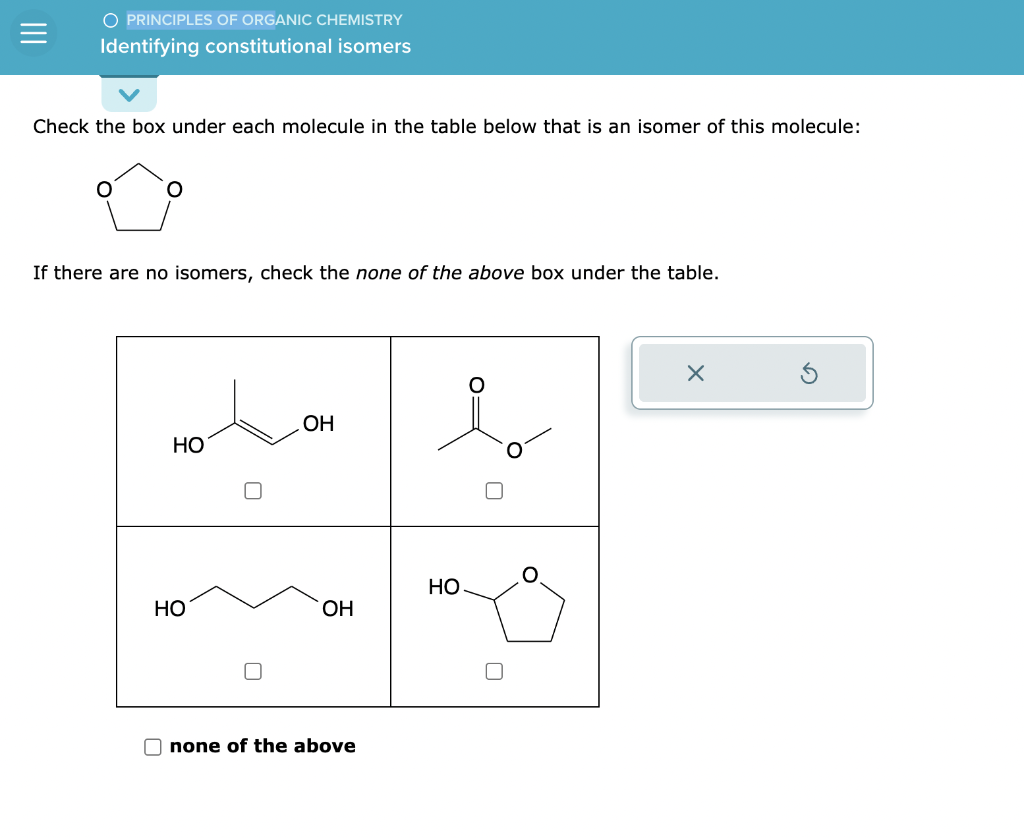 Solved Check the box under each molecule in the table below